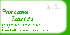 mariann kumits business card